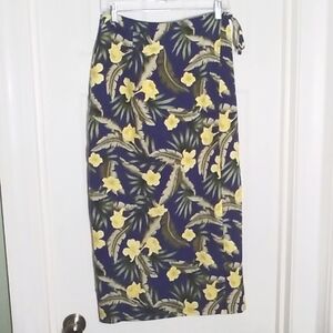 Silk wrap tropical maxi skirt Pearl Head Bay